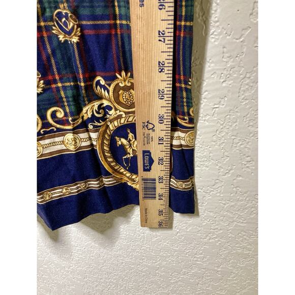 VTG 90s Gaucho Pants Womens Size 10 Plaid Wide Leg Elastic Waist USA Preppy - Picture 11 of 13